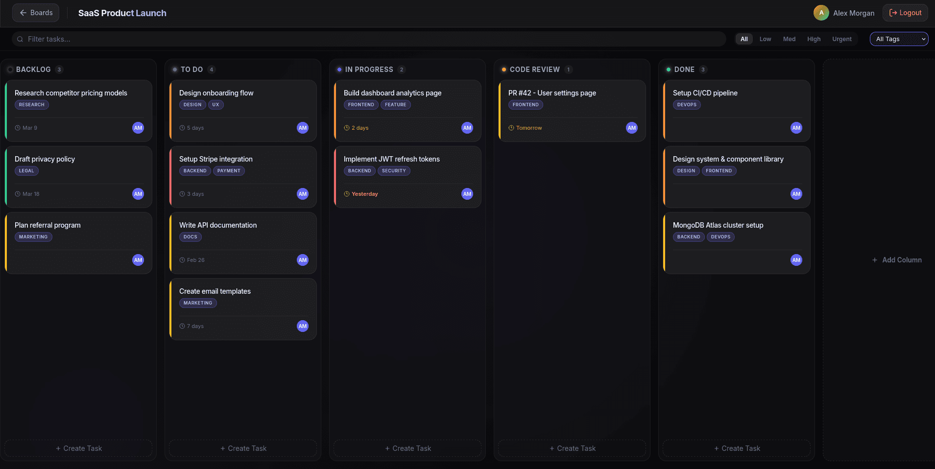 Kanban Interface