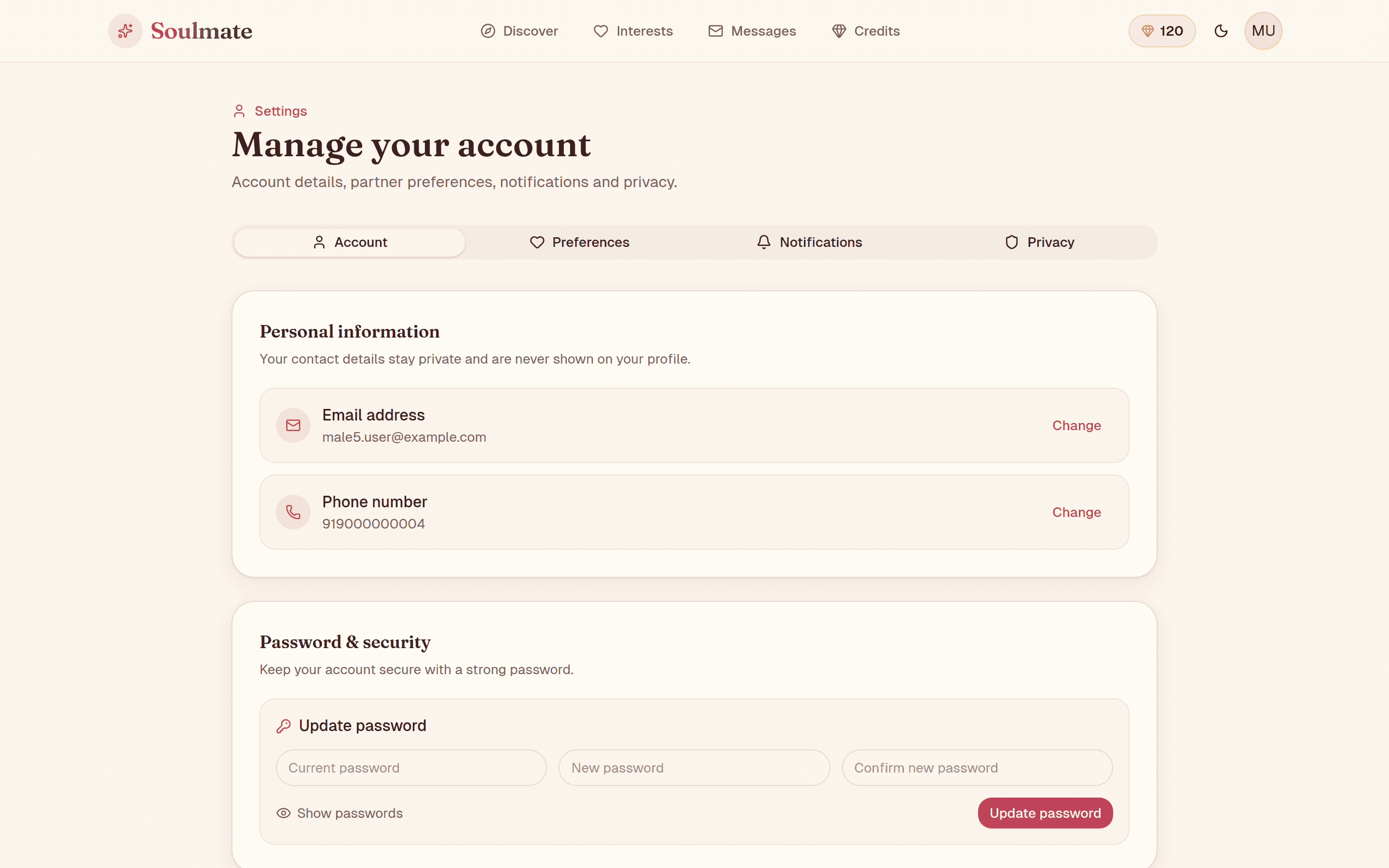 Account & Privacy