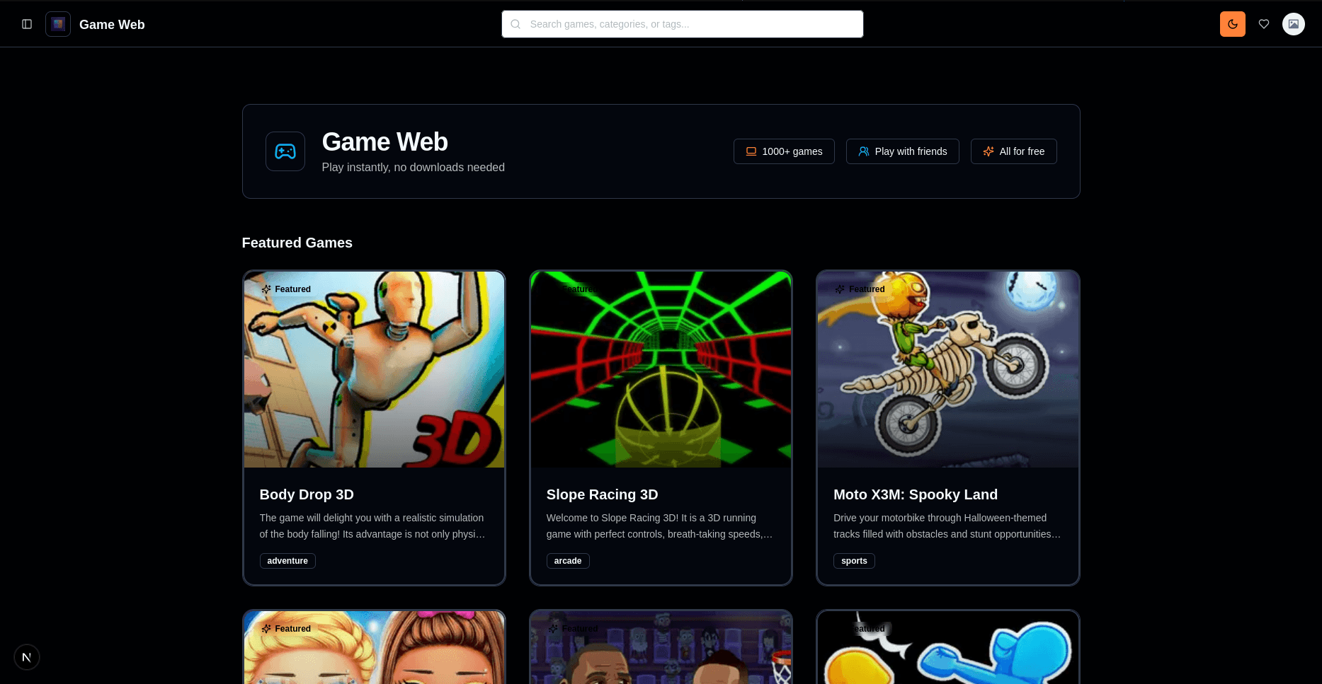 Dark Theme Interface